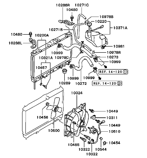 Mitsubishi OE 6G72 DOHC Fan Motor Radiator 91-93